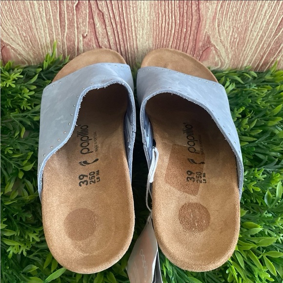 New Birkenstock Papillio Namica Rivets Nubuck Leather Wedge Sandals - Picture 3 of 11